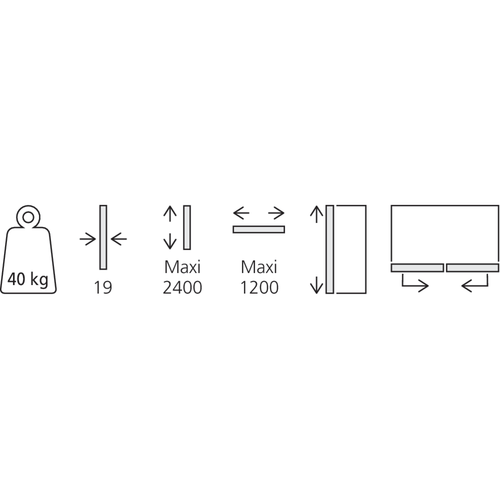 Garniture Frontino 40 pour 2 portes