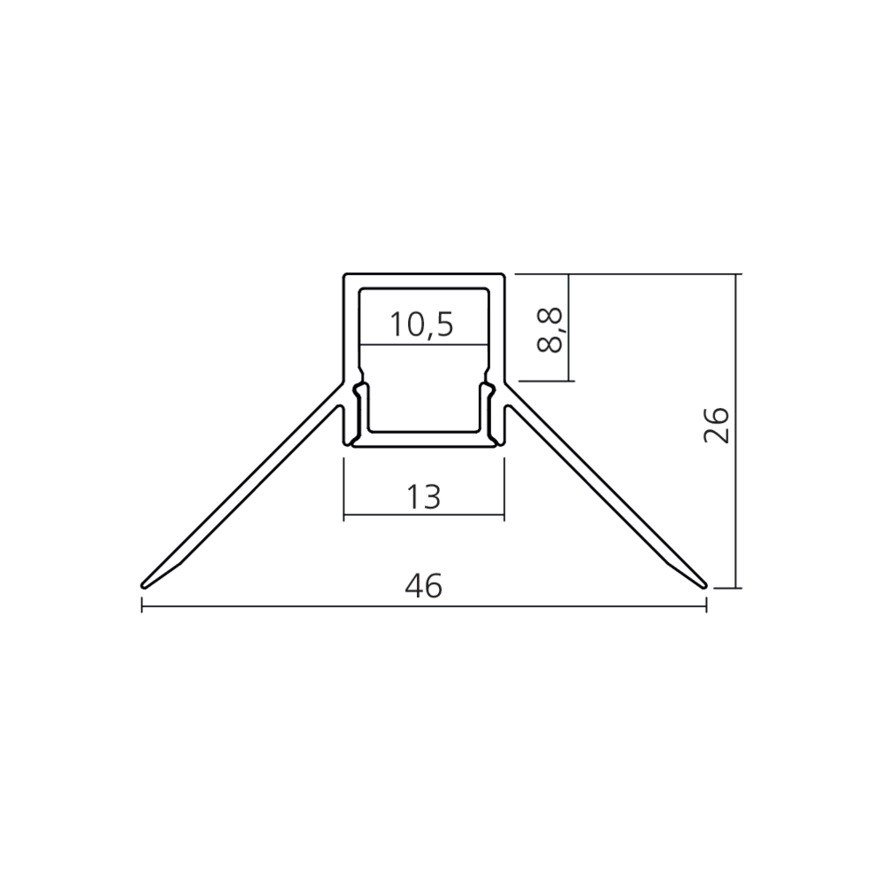 Profil angle externe encastrable pour mur