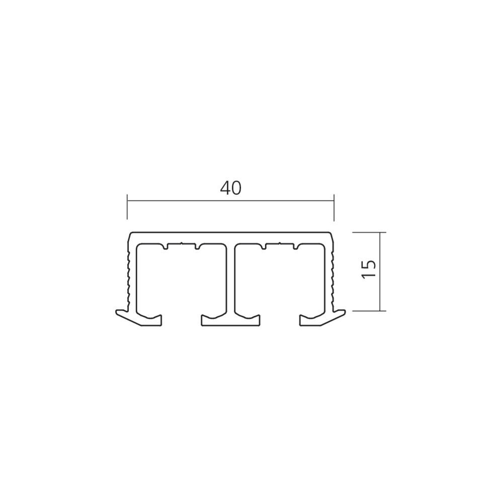Rail haut double Clipo verre 36