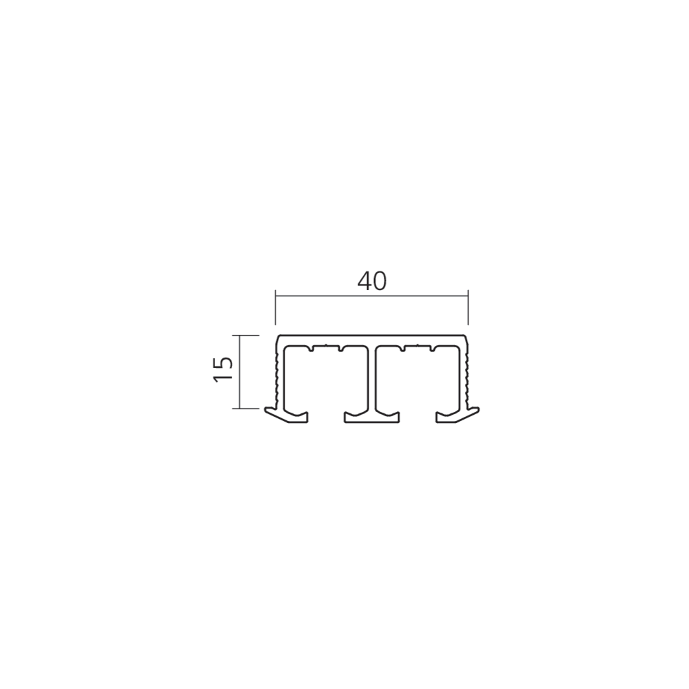 Rail haut double Clipo verre 36
