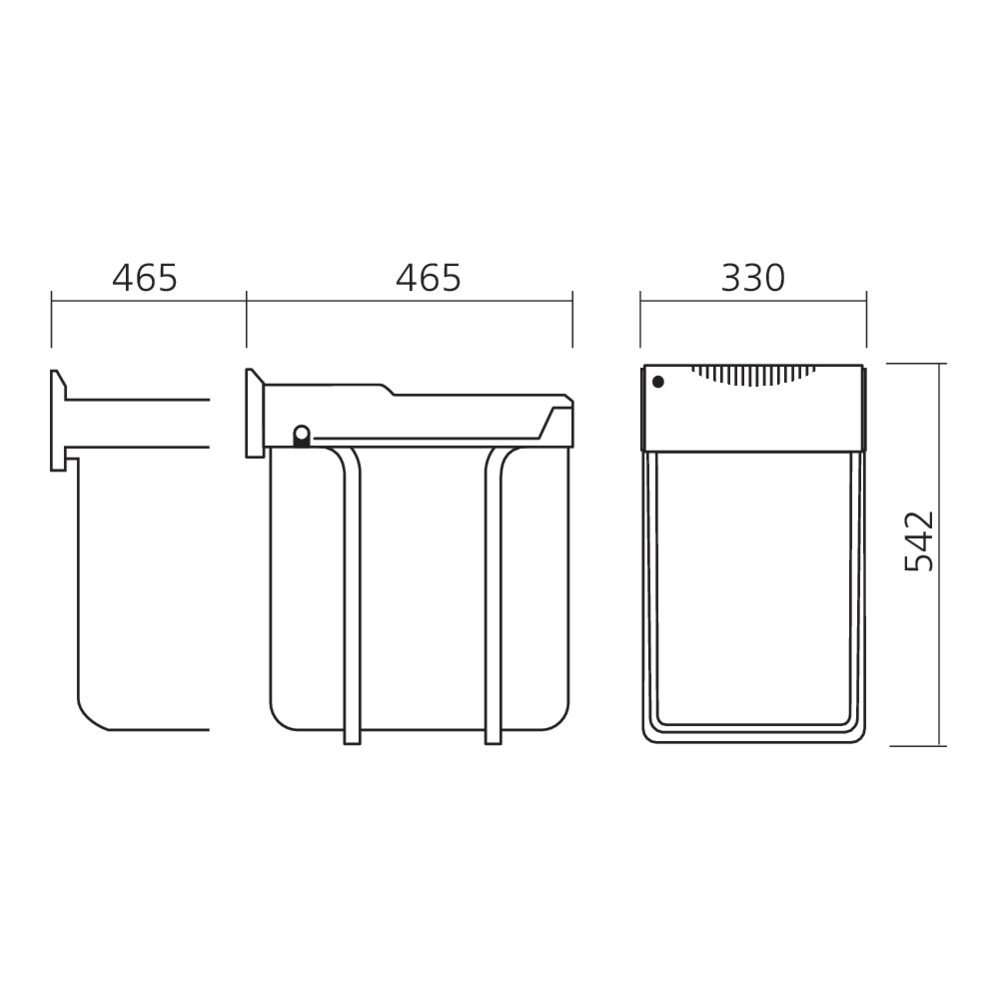 Poubelle pour élément de 400 mm 40 L