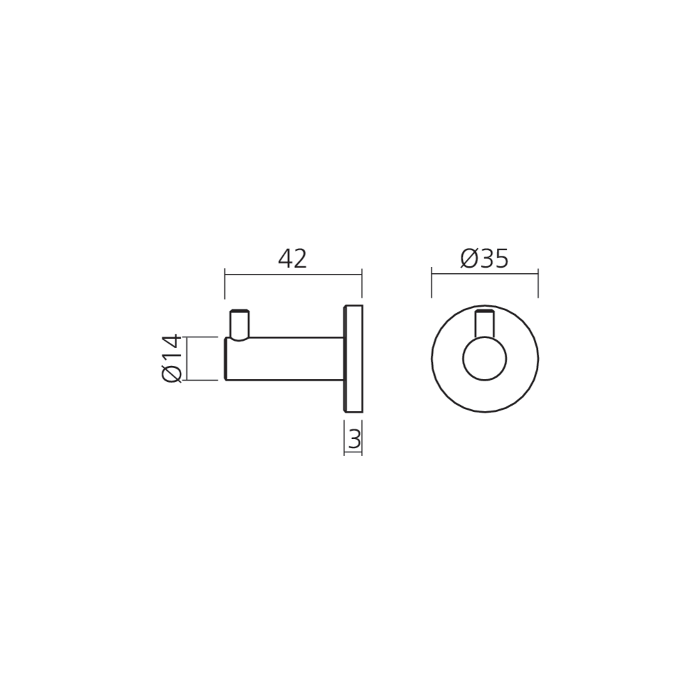 Patère inox ronde
