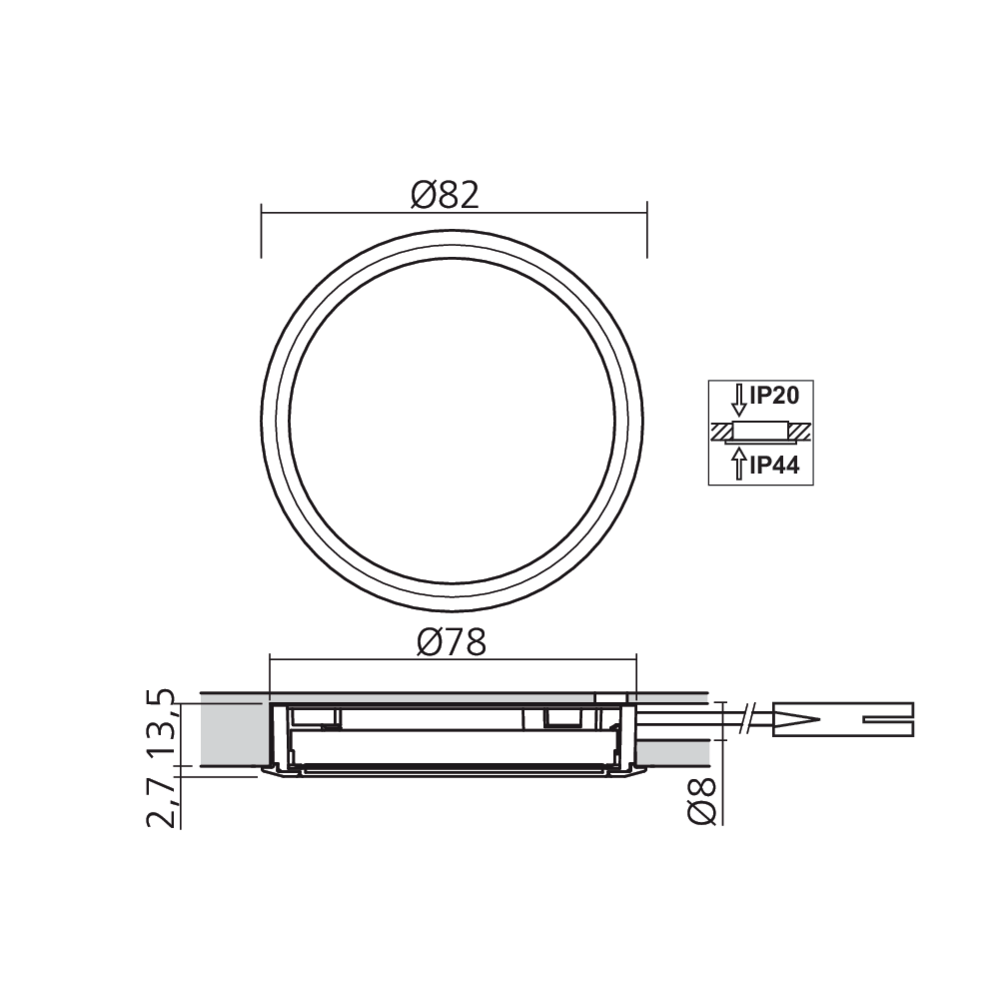 Spot LED 230 V Ø78 mm dimmable