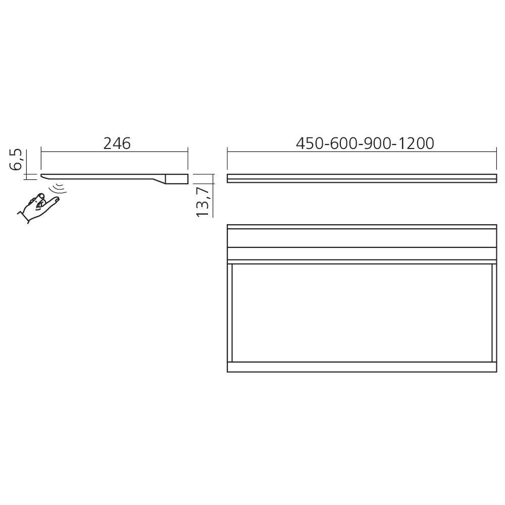 Panneau lumineux blanc ajustable avec interrupteur