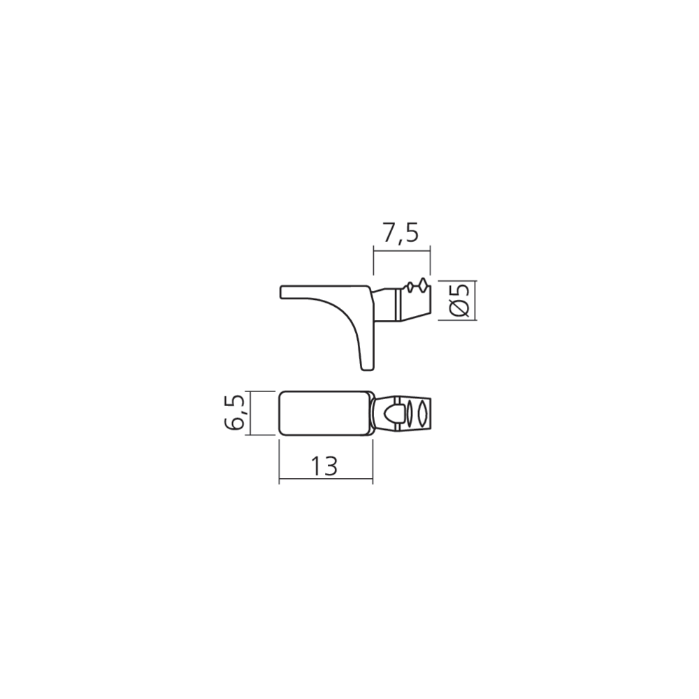 Taquet support tablette Ø5 mm