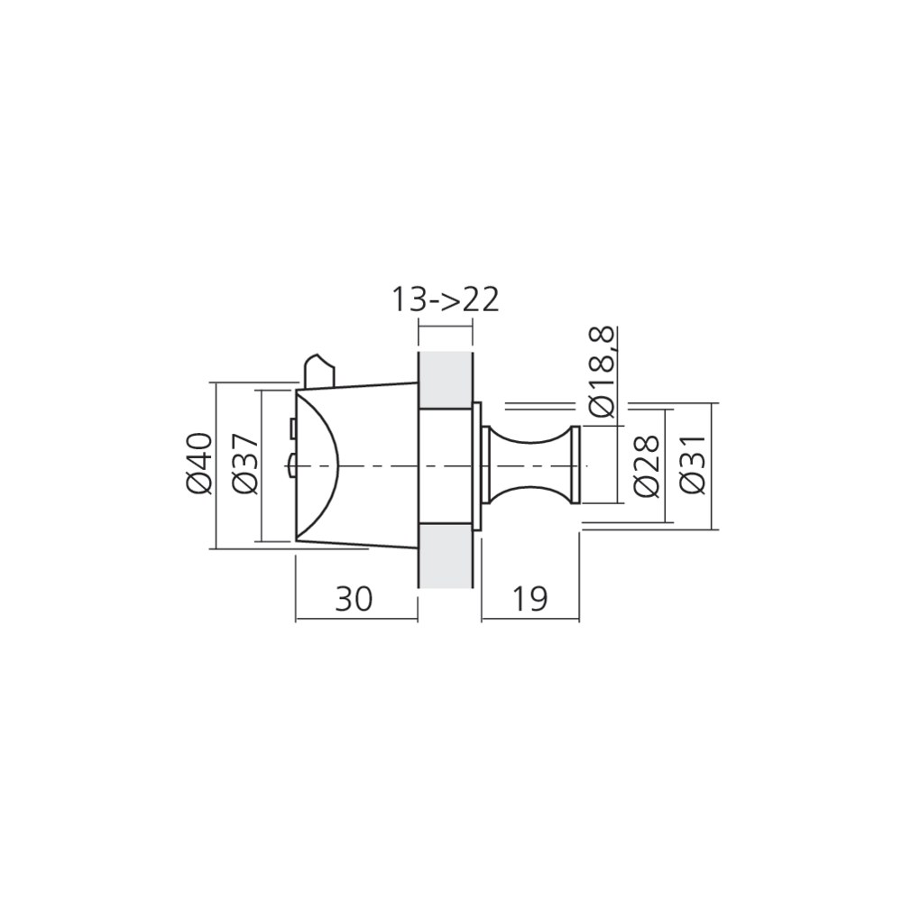 Serrure à poussoir à clé