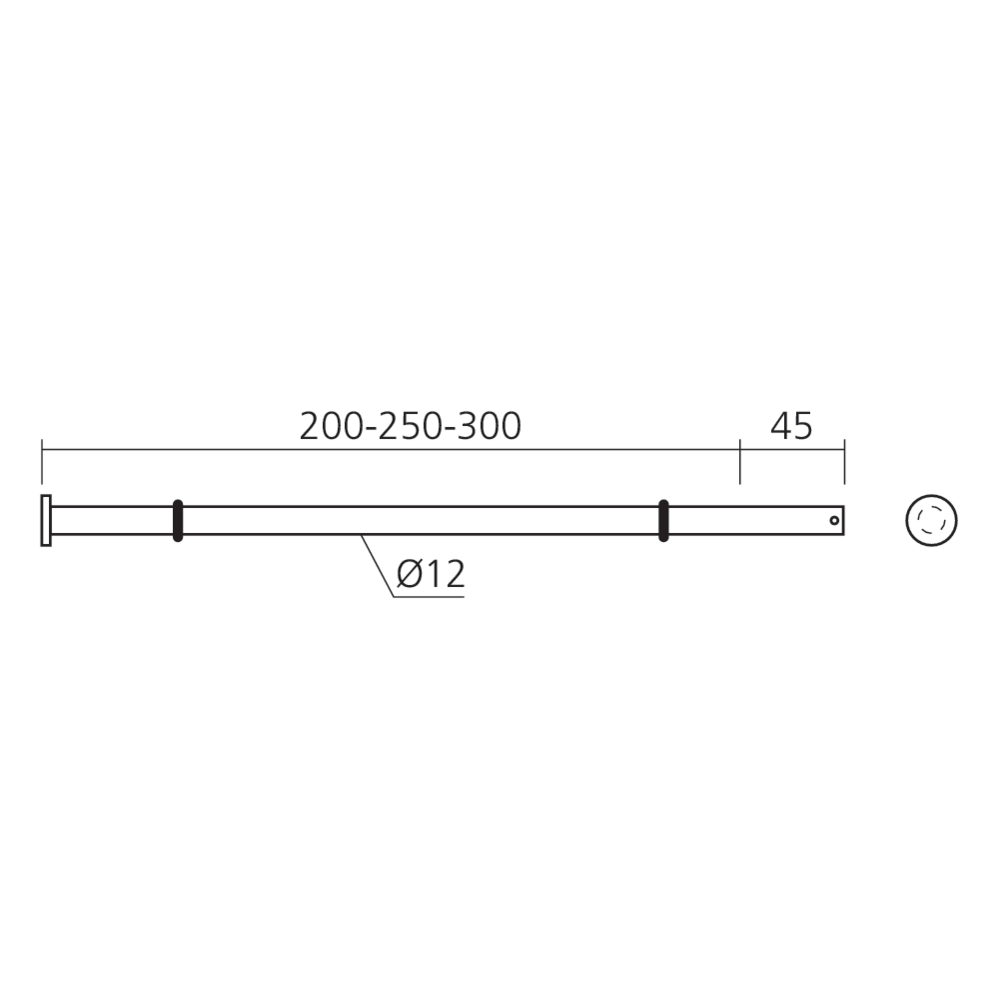 Support droit avec arrêt