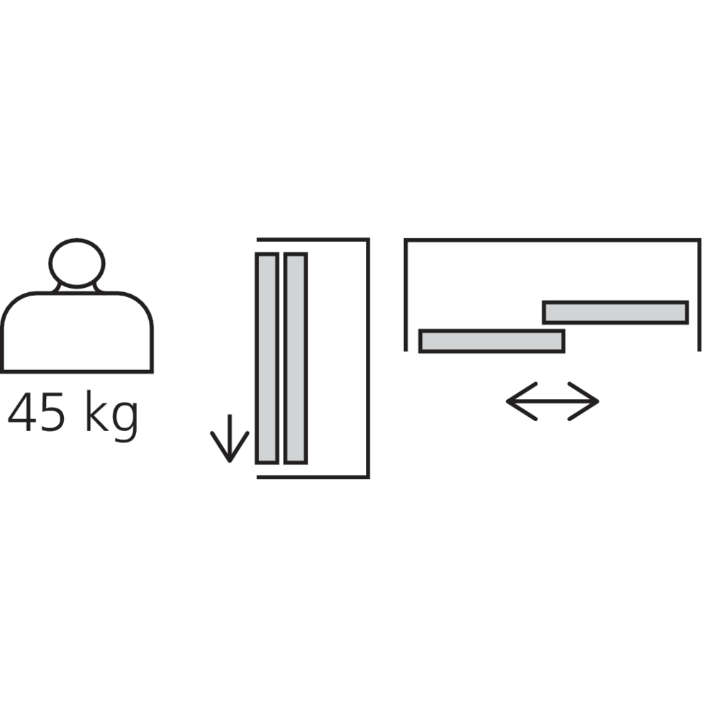 Garniture 1 porte Roll 45 avec arrêt