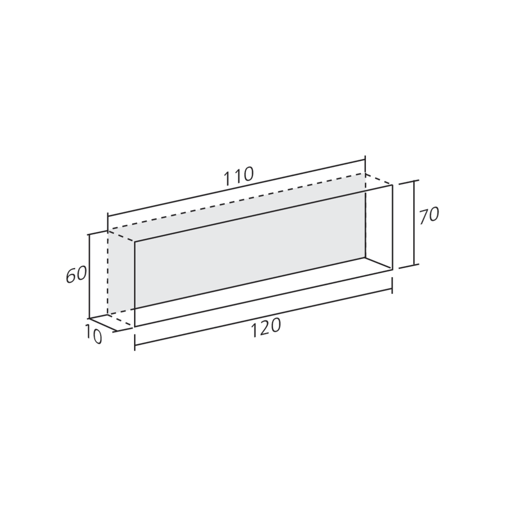 Poignée cuvette rectangle