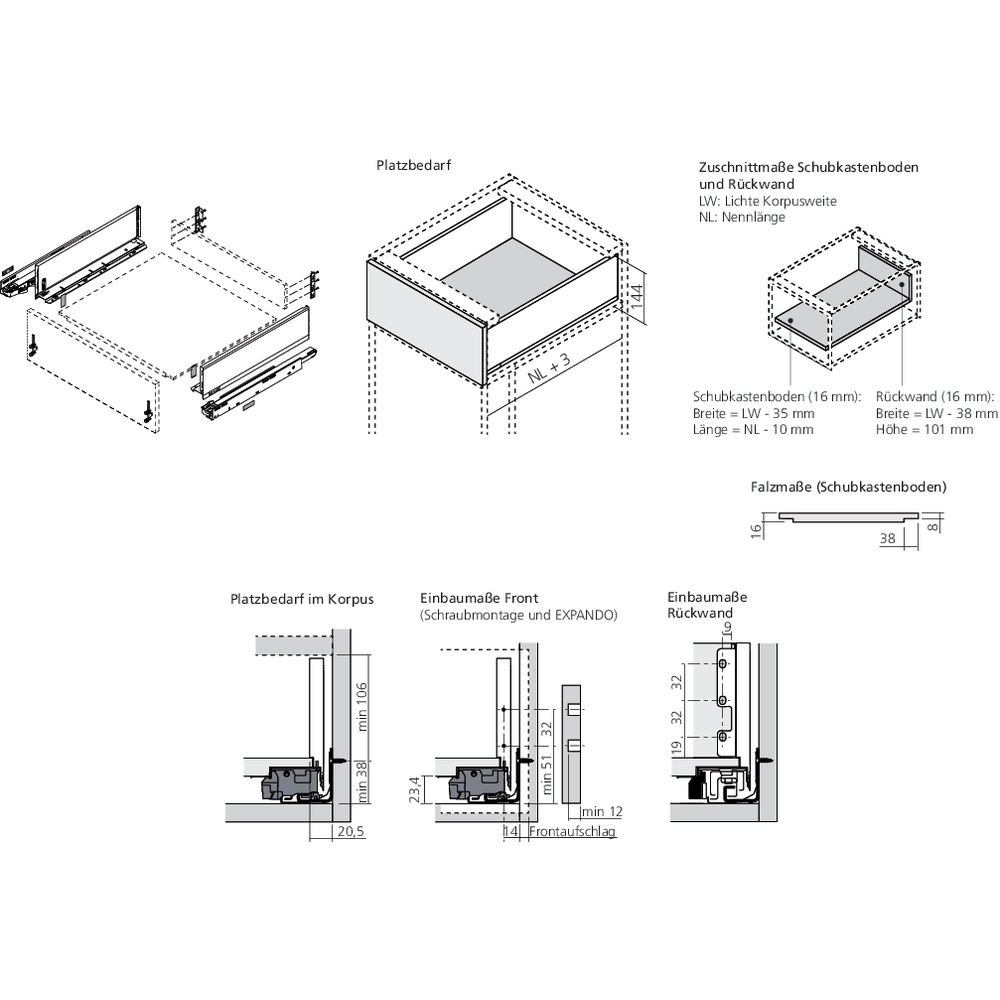 LÉGRABOX TIP-ON gris orion mat hauteur K