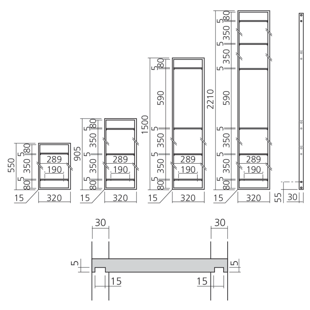 Cadre d'étagère YouK profondeur 320 mm