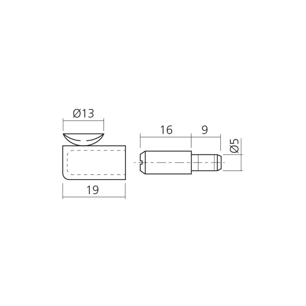 Taquet de glace avec ventouse Ø5 mm