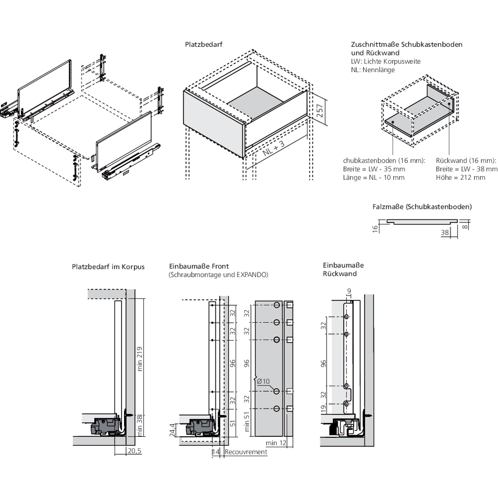 LÉGRABOX TIP-ON noir carbone mat hauteur F