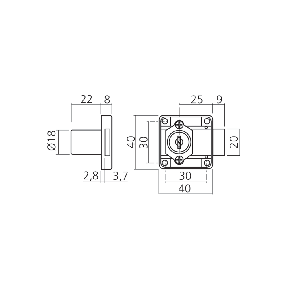 Serrure 1 point en applique