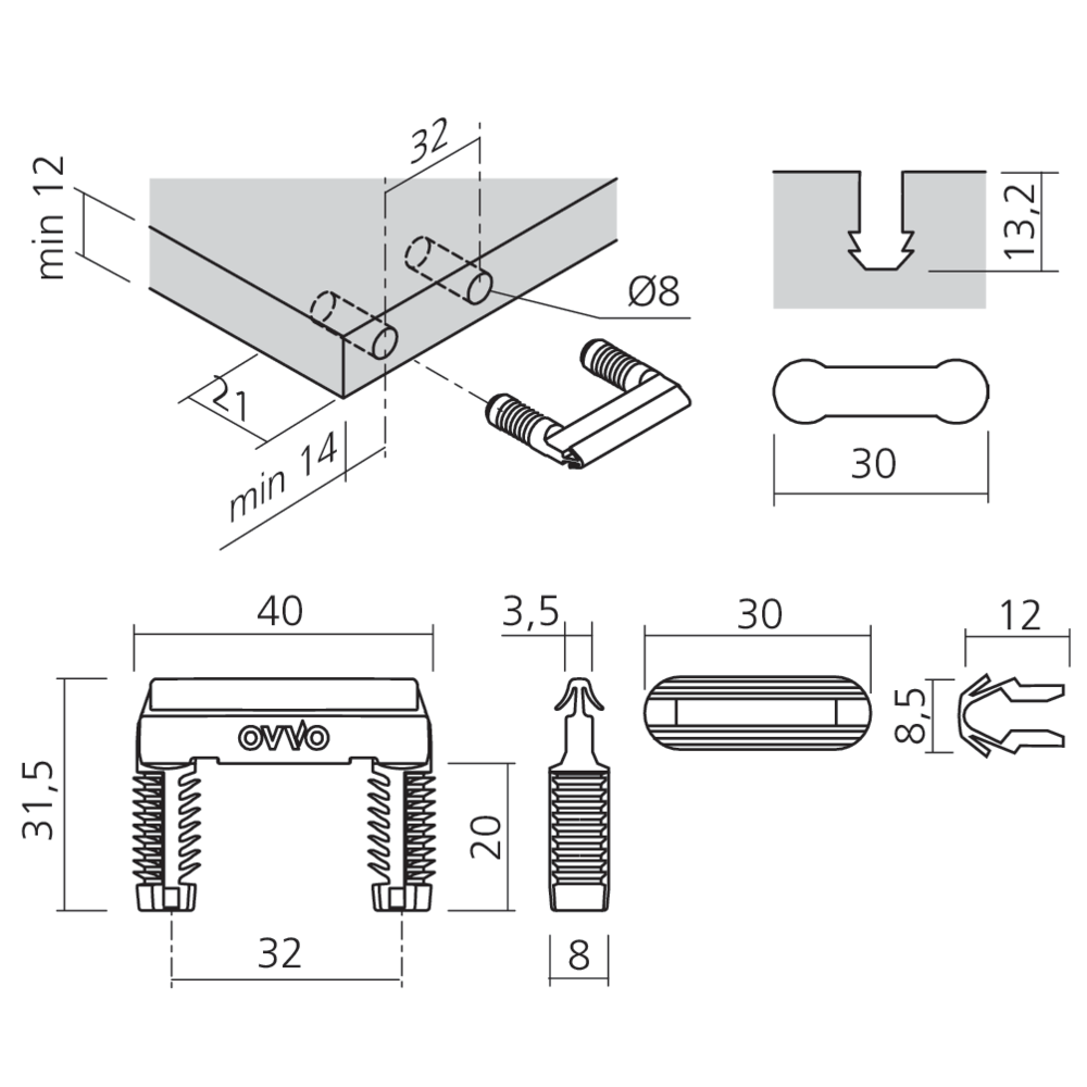 Connecteur invisible permanent V-1230