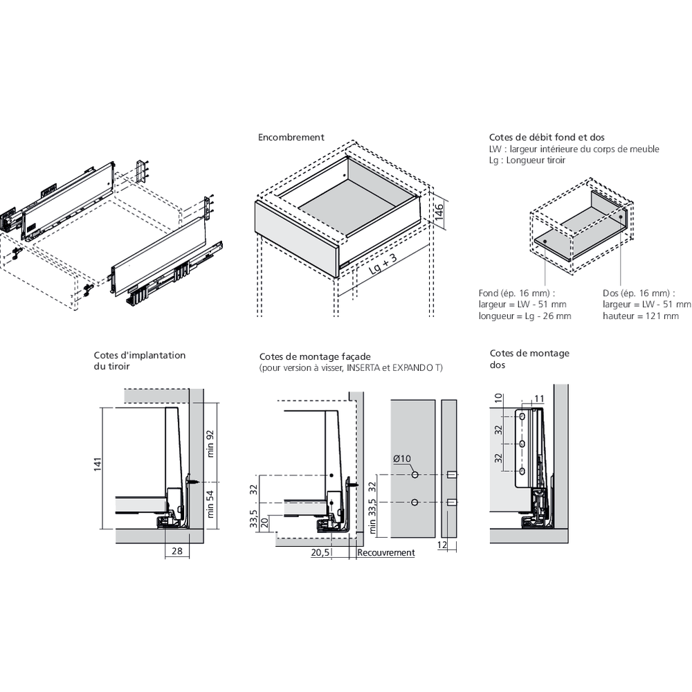 MERIVOBOX tiroir K gris indium mat