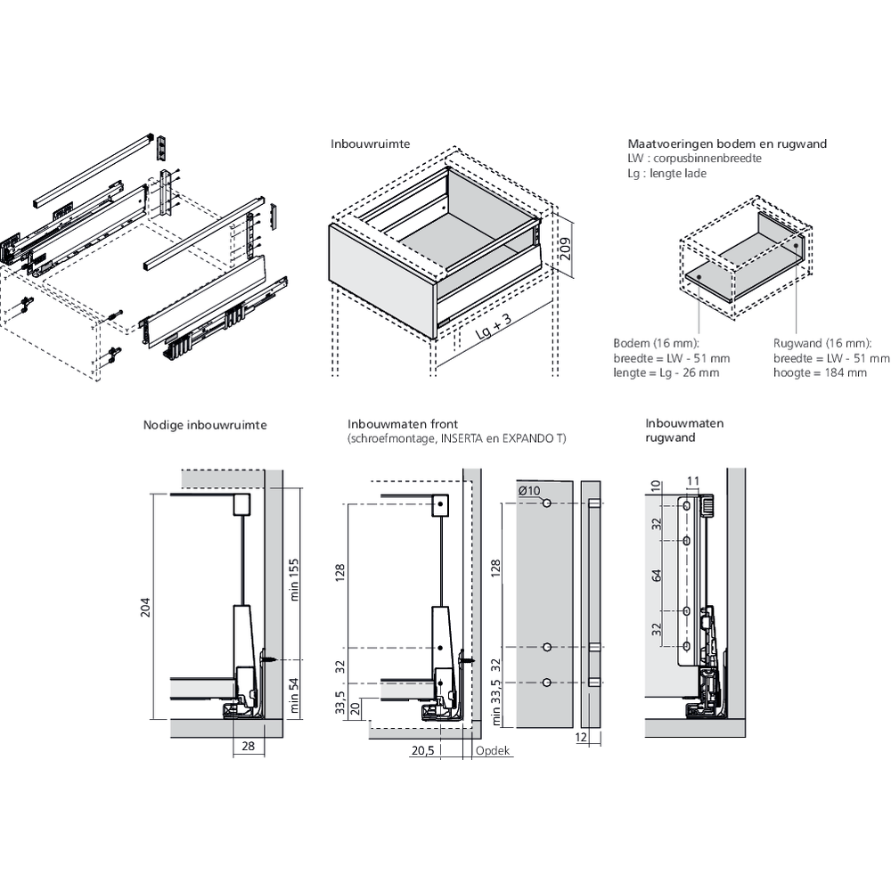 MERIVOBOX tiroir E avec tube gris indium mat