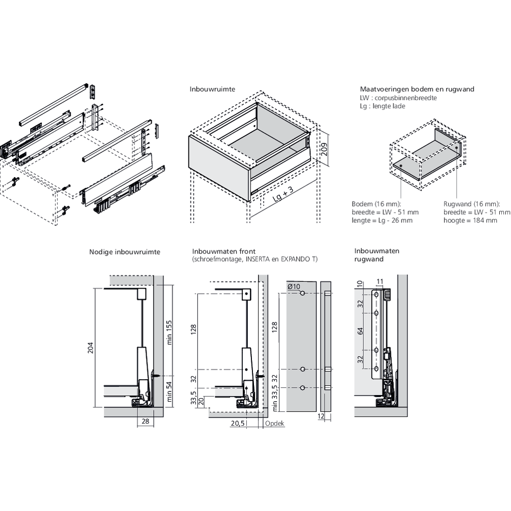 MERIVOBOX tiroir E avec tube gris indium mat