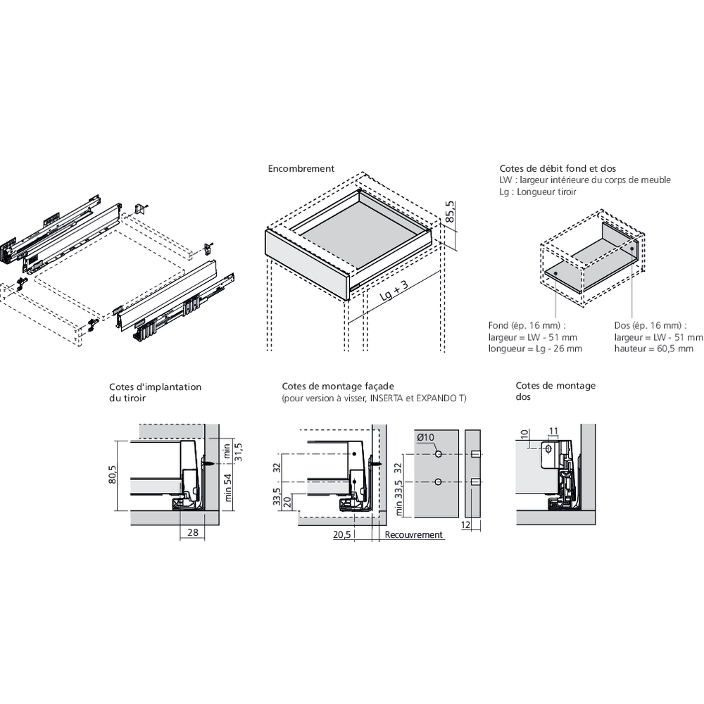 MERIVOBOX tiroir N gris indium mat