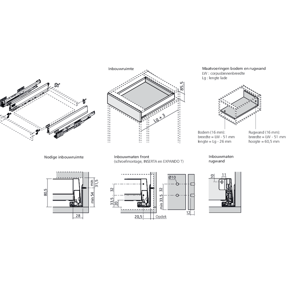 MERIVOBOX tiroir N gris indium mat