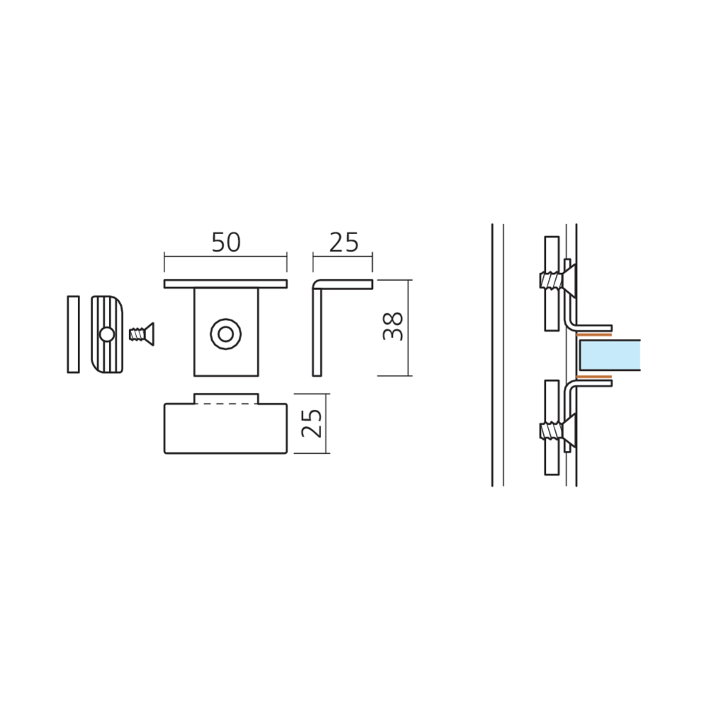 Supports tablette verre STILIPHOS