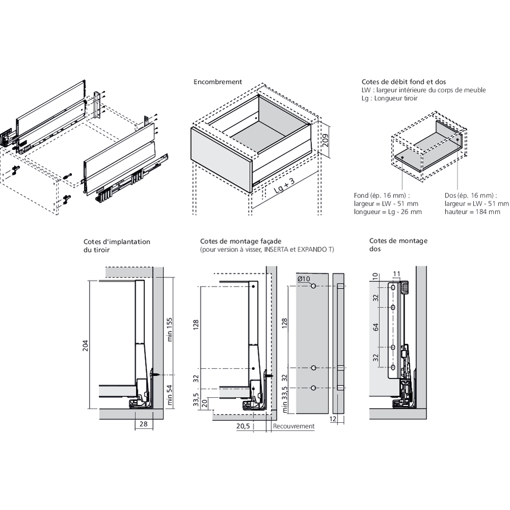 MERIVOBOX tiroir E BOXCAP blanc soie mat