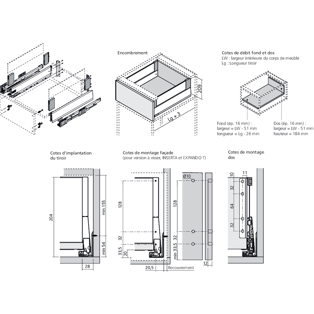 MERIVOBOX tiroir E BOXCOVER blanc soie mat
