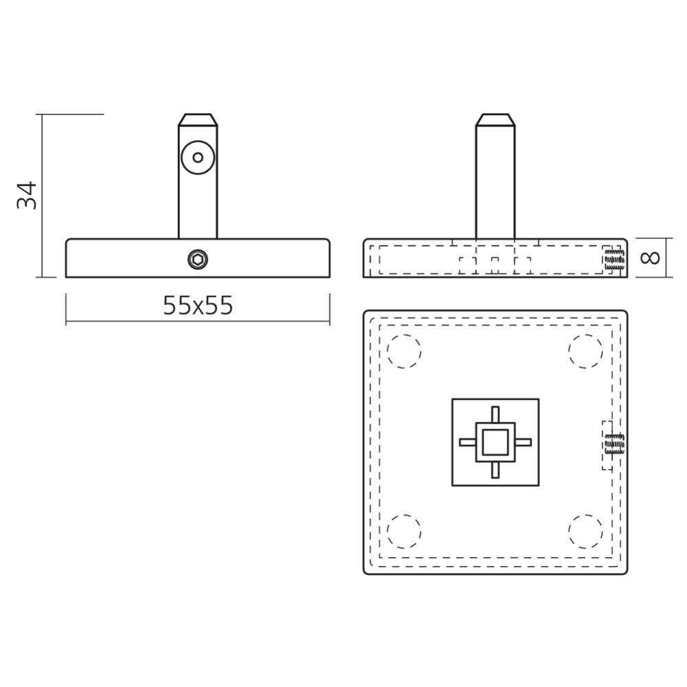 Fixation murale ou sol CADRO