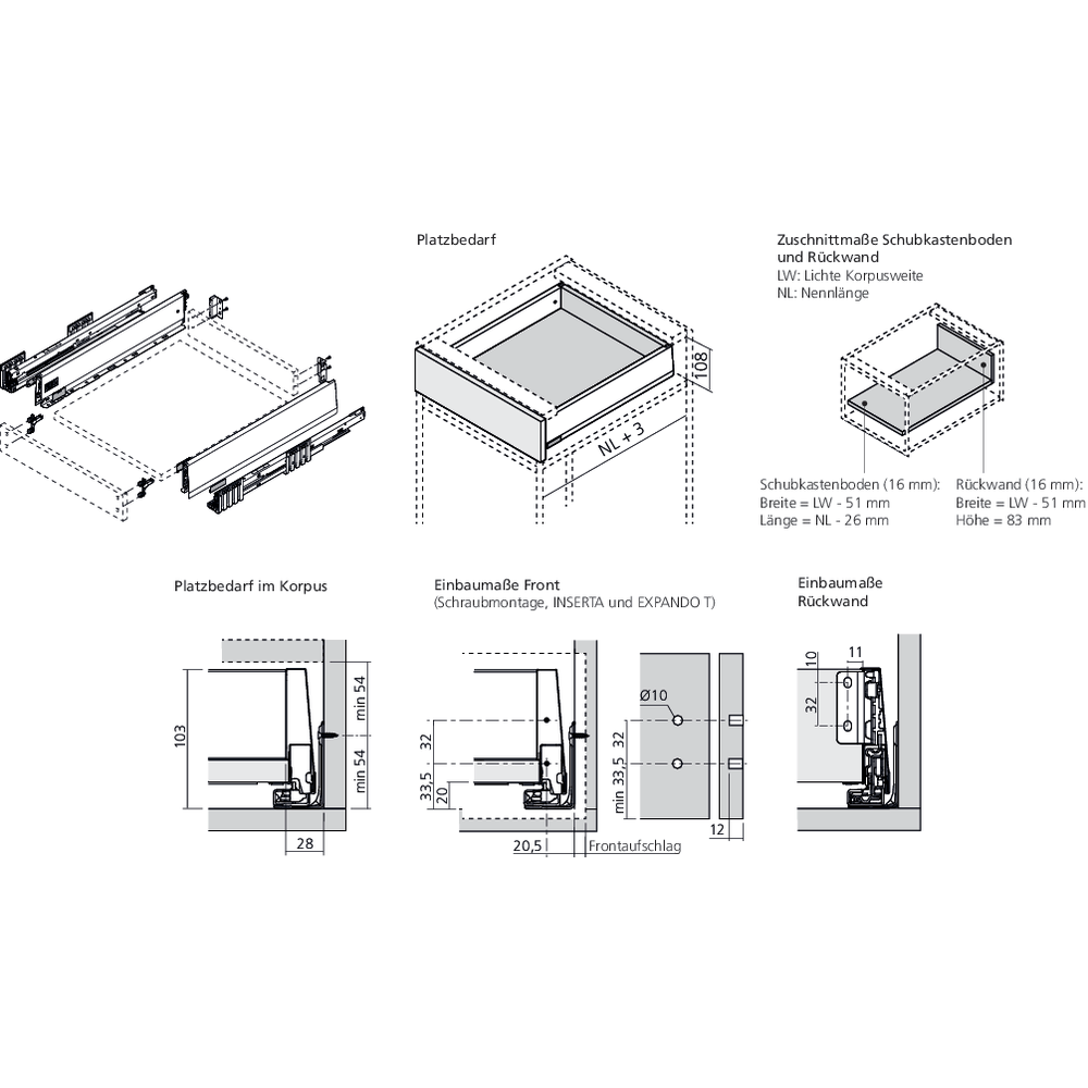 MERIVOBOX tiroir M gris indium mat