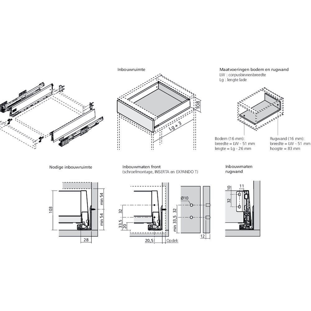 MERIVOBOX tiroir M gris indium mat