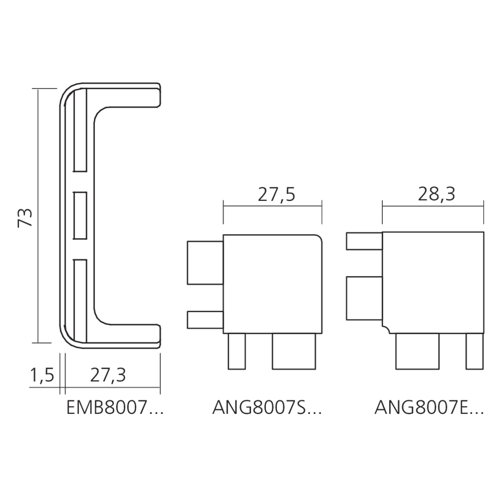 Accessoires pour profil double