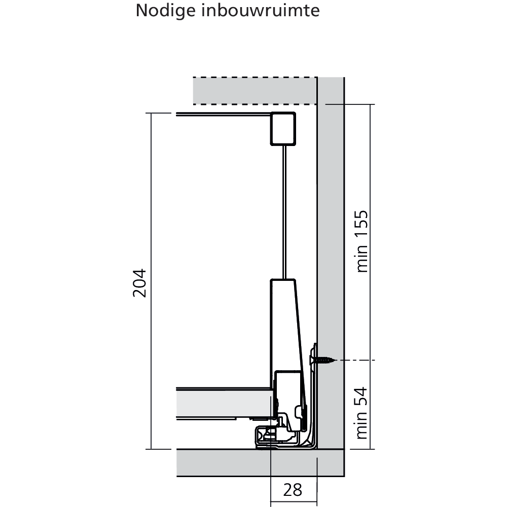 Tiroir à l'anglaise E avec tubes (H : 209 mm)