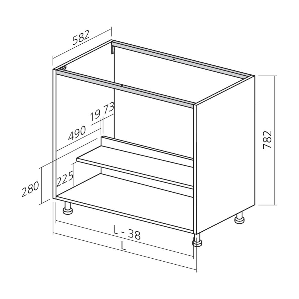 Caisson bas 780 sous évier