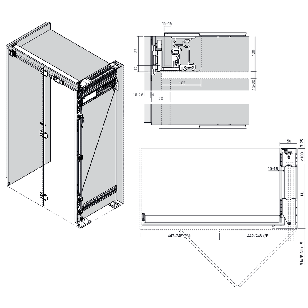 Garniture 1 paire de portes pliantes REVEGO duo