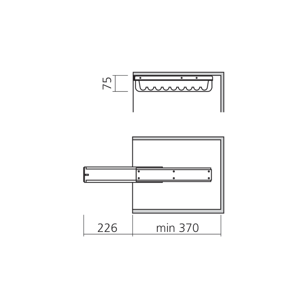 Penderie coulissante LINÉA avec arrêt