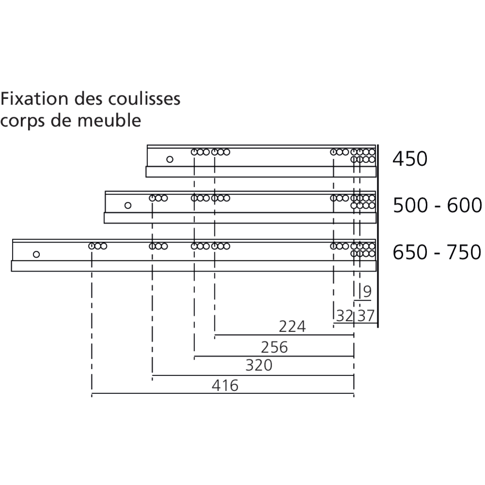 Coulisse MOVENTO 70 kg BLUMOTION / TIP-ON BLUMOTION