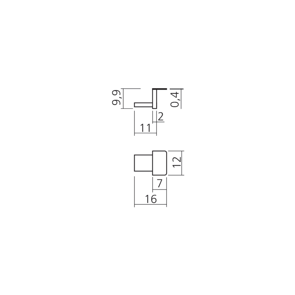 Embout pour réglette Line à encastrer