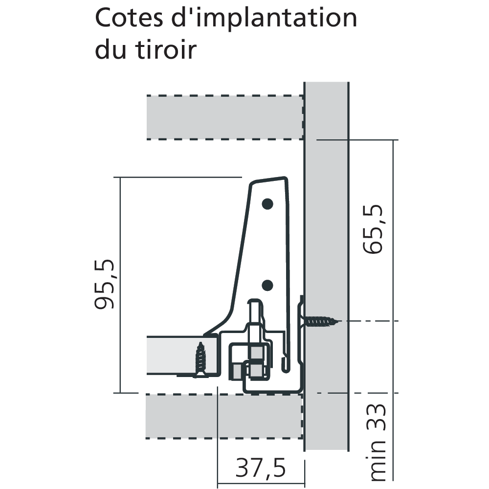 Tiroir à l'anglaise M (H : 108 mm)