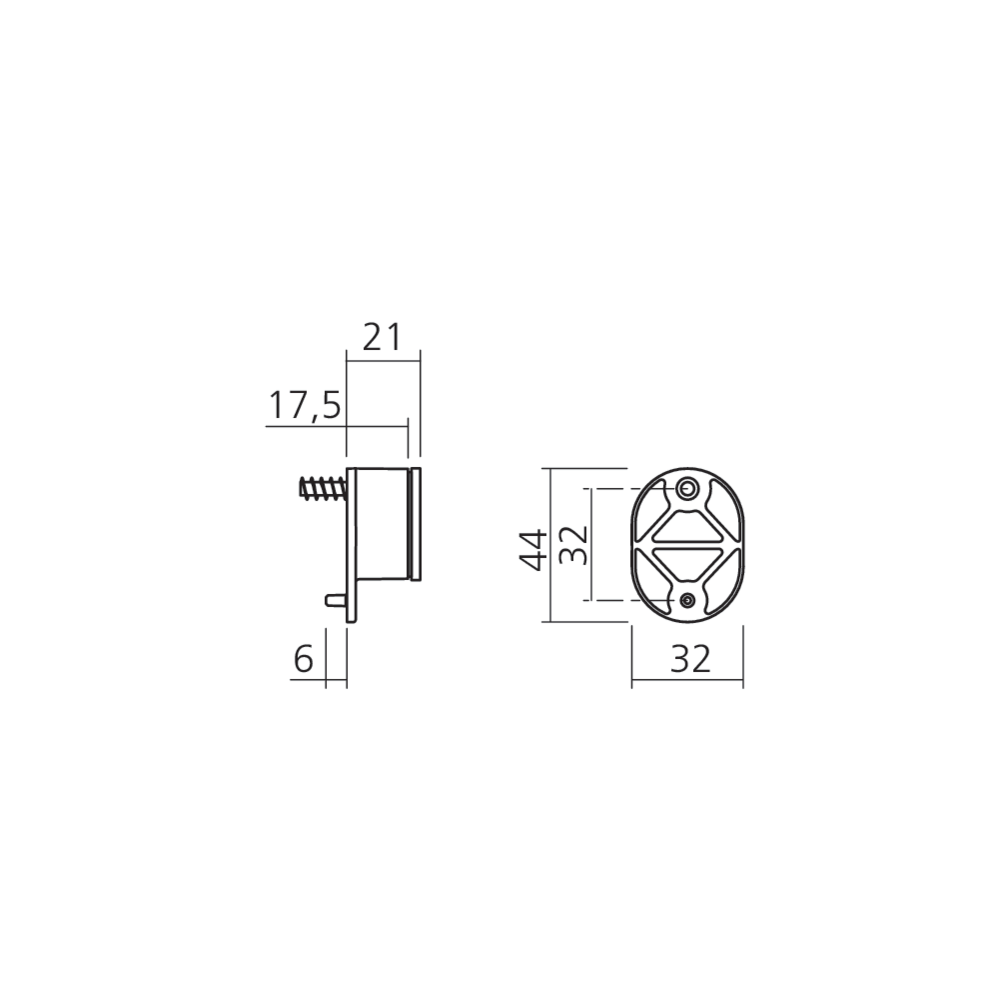 Support pour tube de penderie Ø32