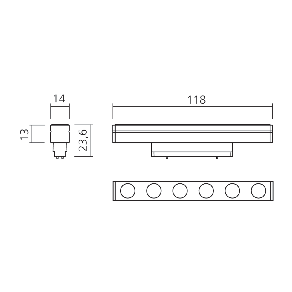 Réglette de spots LED 24 V pour Maxirail