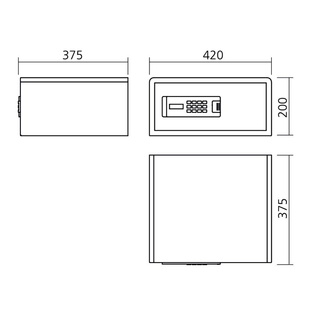 Coffre-fort à clavier ouverture frontale