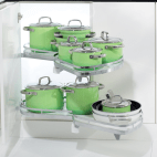 Ensemble d'angle LeMans II Arena Classic fond gris galerie chromée