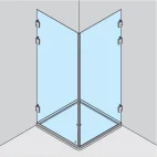 Set 2 portes de douche angle double