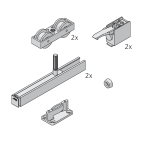 Set Junior 80/B voor 1 deur (mod.) korte schroef