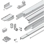 Rails voor 3 houten deuren Folding Concepta III 20/25 kg