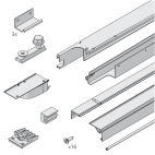 Rails voor 2 houten deuren Folding Concepta III 20/25 kg