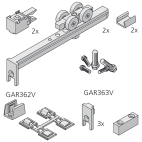 Garnitur CLIPO 36 Glas GPK/GPPK IS für 1 Tür