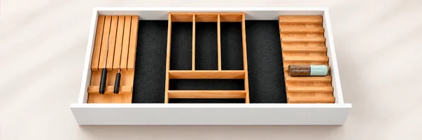 Schubkasten mit Besteckeinsatz ORDO aus Holz