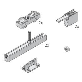 Set Junior 80/B voor 1 deur (mod.) lange schroef