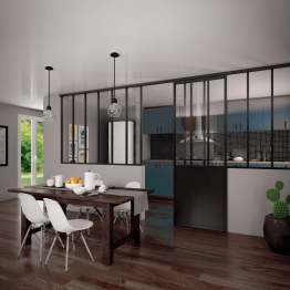 Schuifdeur glasstructuur interieur enkel